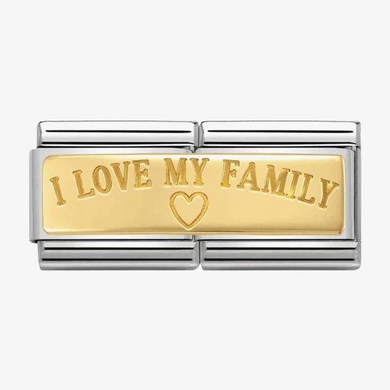 Nomination CLASSIC Gold Double Engraved I Love My Family Charm 030710/03