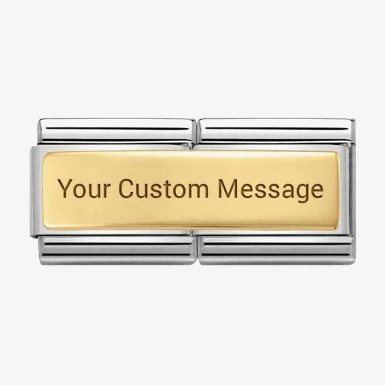 Nomination CLASSIC Gold Engravable Smooth Plate Double Charm 030710/01