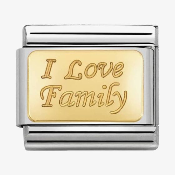 Nomination CLASSIC Gold Engraved Signs I Love Family Charm 030121/33