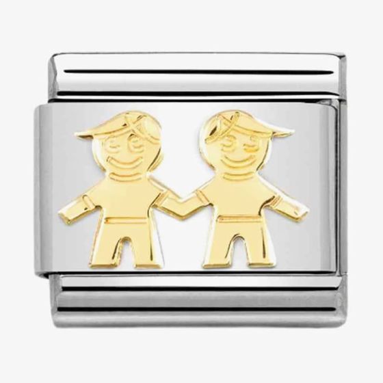 Nomination CLASSIC Composable Yellow Gold Double Brothers Charm 030162/68