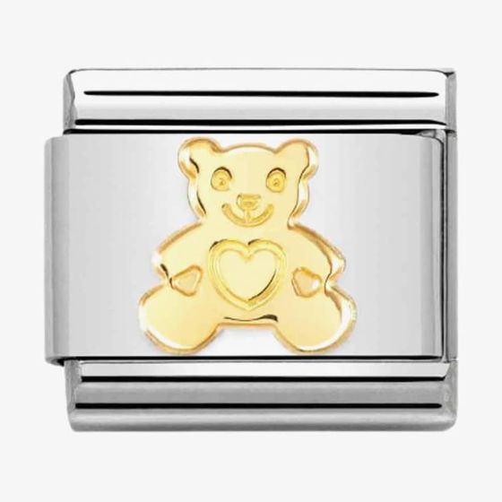 Nomination CLASSIC Composable Yellow Gold Bear Heart Tummy Charm 030162/71