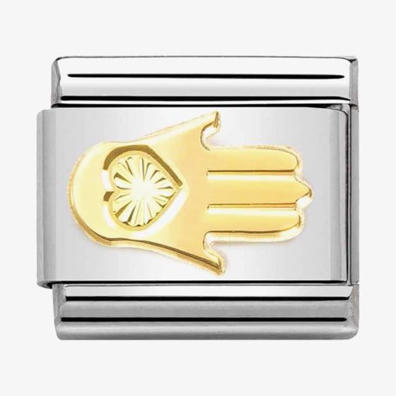 Nomination CLASSIC Composable Gold Coated Hand with Heart Charm 030149/47