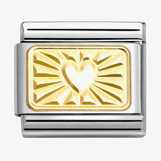 Nomination CLASSIC Composable Gold Heart Etched Plate Charm 030121/58