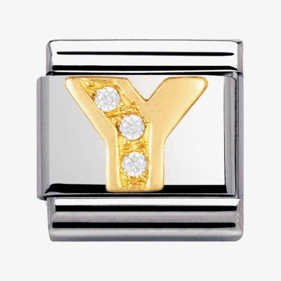 Nomination CLASSIC Gold Letters Cubic Zirconia Y Charm 030301/25