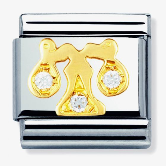 Nomination CLASSIC Gold Zodiac Cubic Zirconia Libra Charm 030302/07