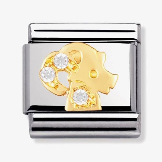 Nomination CLASSIC Gold Zodiac Cubic Zirconia Capricorn Charm 030302/10