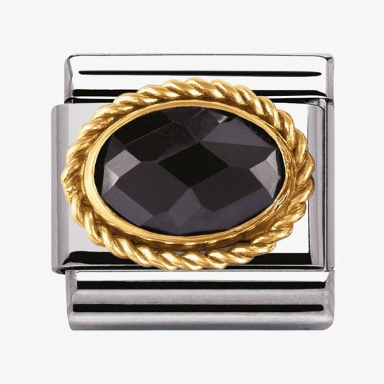 Nomination CLASSIC Gold Faceted Black Cubic Zirconia Charm 030602/011