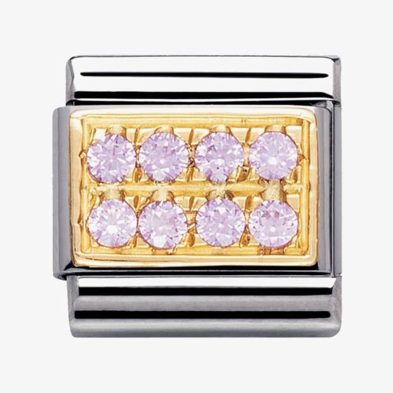 Nomination CLASSIC Gold Pavé Pink Cubic Zirconia Charm 030314/06