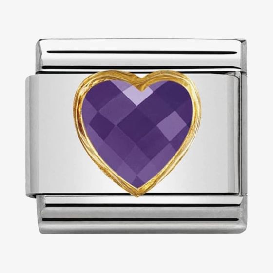 Nomination CLASSIC Gold Purple Heart Charm 030610/001