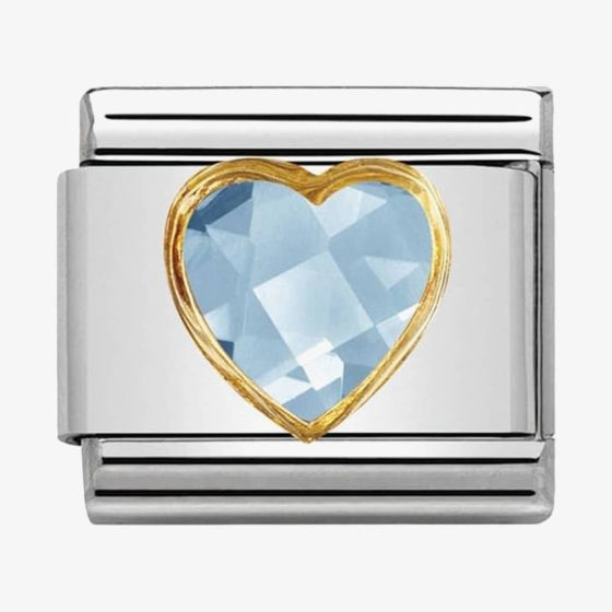 Nomination CLASSIC Gold Light Blue Heart Charm 030610/006
