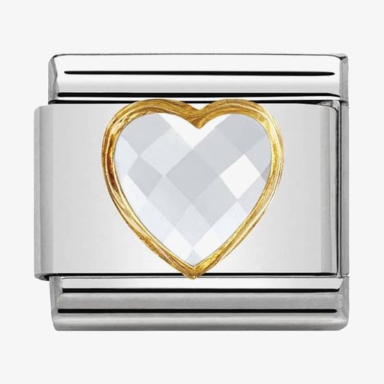 Nomination CLASSIC Gold White Heart Charm 030610/010