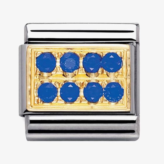 Nomination CLASSIC Gold Pavé Blue Cubic Zirconia Charm 030314/04
