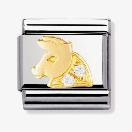 Nomination CLASSIC Gold Cubic Zirconia Zodiac Taurus Charm 030302/02