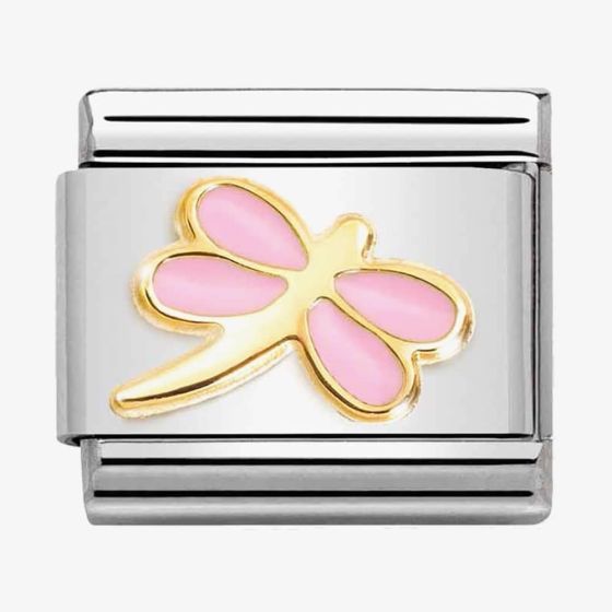 Nomination CLASSIC Composable Gold Pink Enamel Dragonfly Charm 030285/54