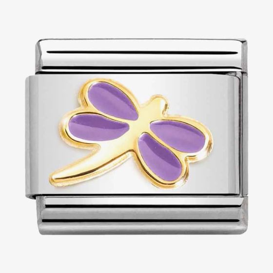 Nomination CLASSIC Composable Gold Lilac Enamel Dragonfly Charm 030285/55