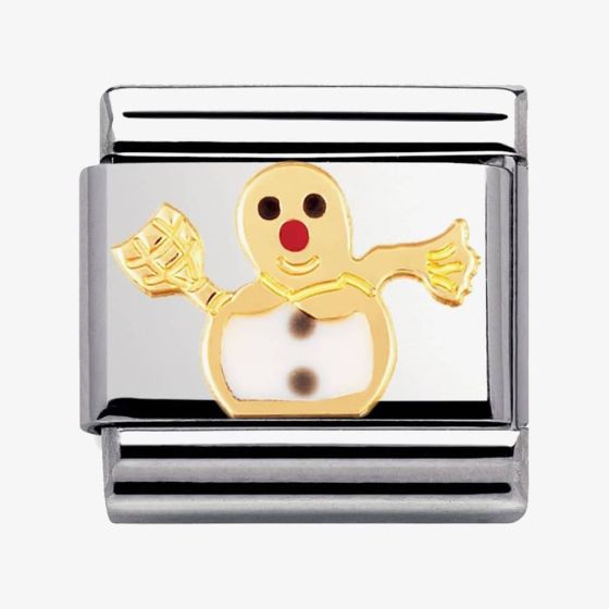 Nomination CLASSIC Gold Christmas White Snowman Charm 030225/04