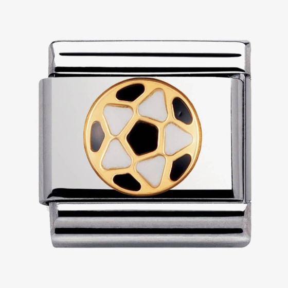 Nomination CLASSIC Gold Sports Black White Football Charm 030204/17