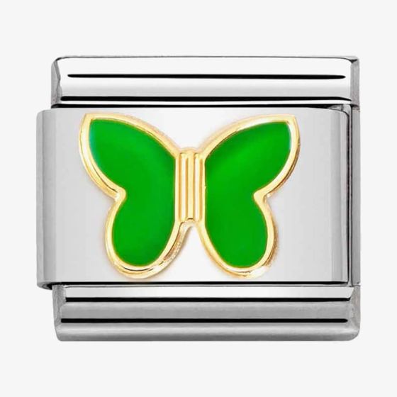 Nomination CLASSIC Composable Gold Green Enamel Butterfly Charm 030285/61