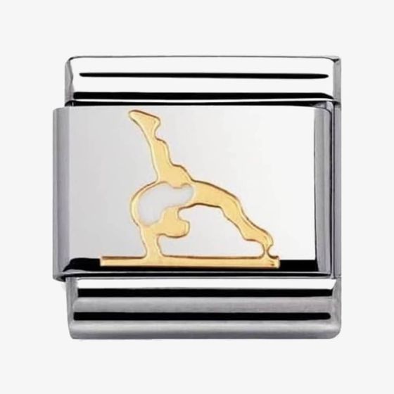 Nomination CLASSIC Gold Sports White Gymnast Charm 030203/37