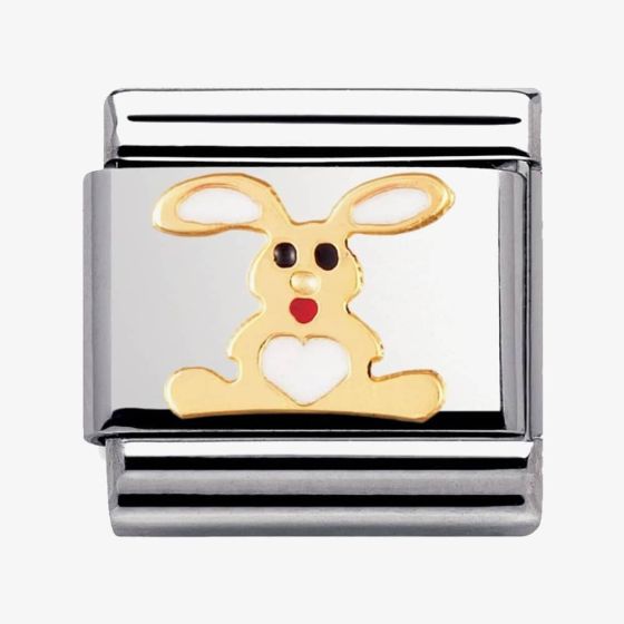 Nomination CLASSIC Gold Animals of Earth White Rabbit Charm 030212/02
