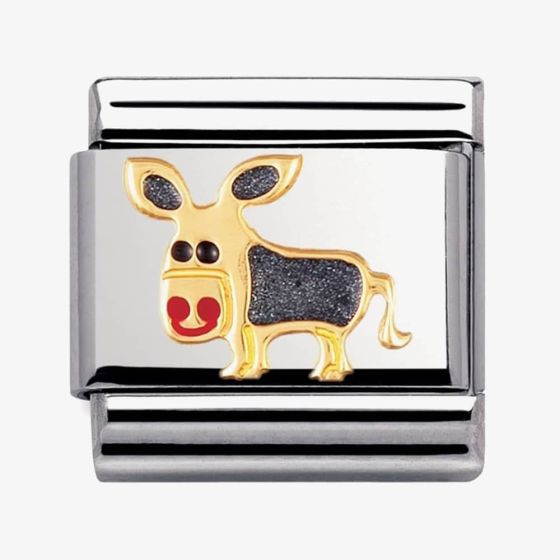 Nomination CLASSIC Gold Animals of Earth Donkey Charm 030212/03