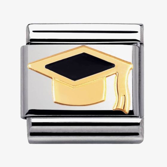Nomination CLASSIC Gold Daily Life  Black Graduate Hat Charm 030223/08