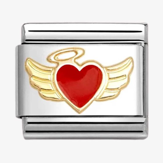 Nomination CLASSIC Gold & Red Angel Heart Charm 030207/52