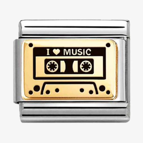 Nomination CLASSIC Gold I Love Music Mixtape Charm 030166/44
