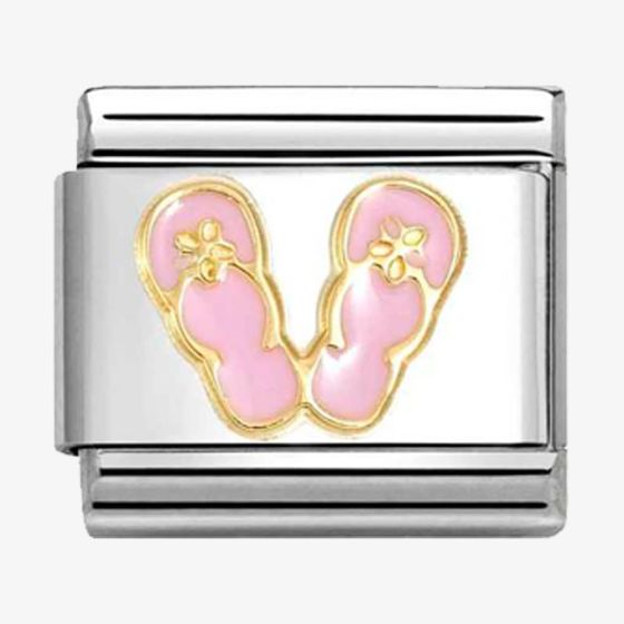 Nomination CLASSIC Gold Pink Flip Flops Charm 030272/89