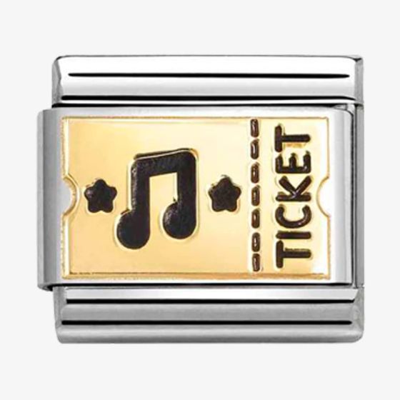 Nomination CLASSIC Gold Music Ticket Charm 030284/61