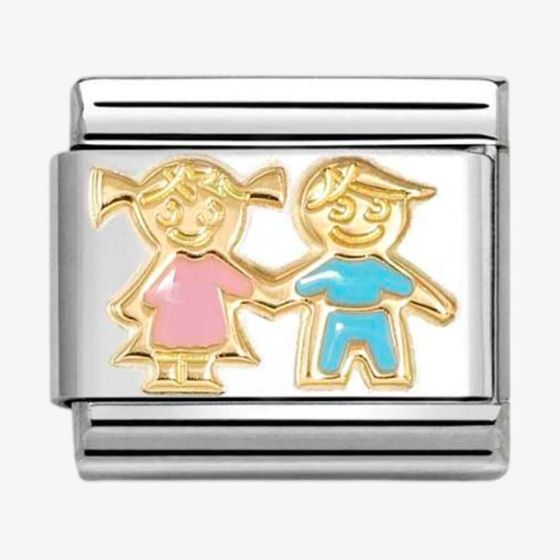 Nomination CLASSIC Gold Boy Girl Siblings Charm 030272/92