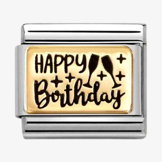 Nomination CLASSIC Gold & Black Happy Birthday Charm 030166/60