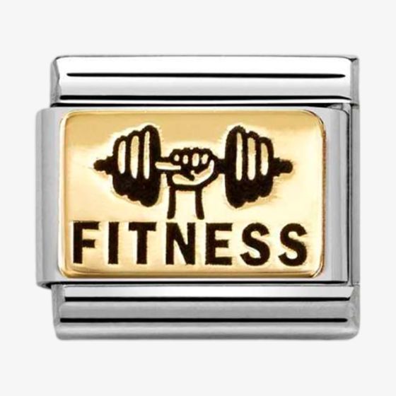 Nomination CLASSIC Gold & Black Fitness Weights Charm 030166/64