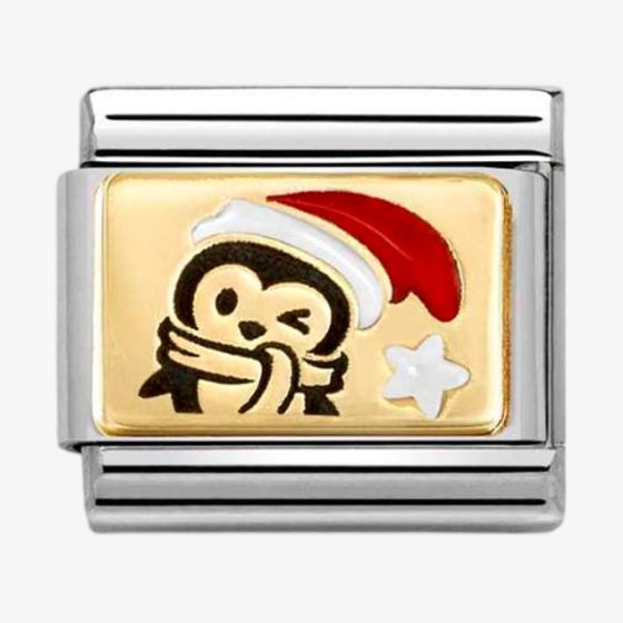 Nomination CLASSIC Gold Christmas Coloured Penguin Charm 030289/13