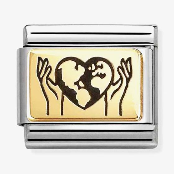 Nomination Classic Plates World In Your Hands Charm 030166/67