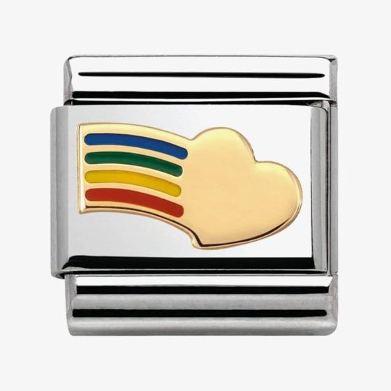 Nomination CLASSIC Gold Love Rainbow Heart Charm 030283/12