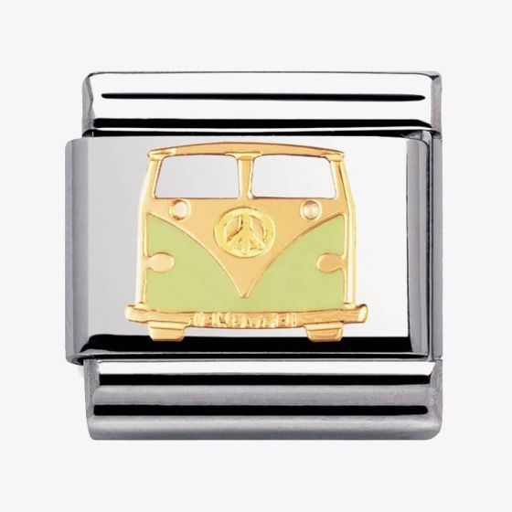 Nomination CLASSIC Gold Peace and Love Green Van Charm 030270/03