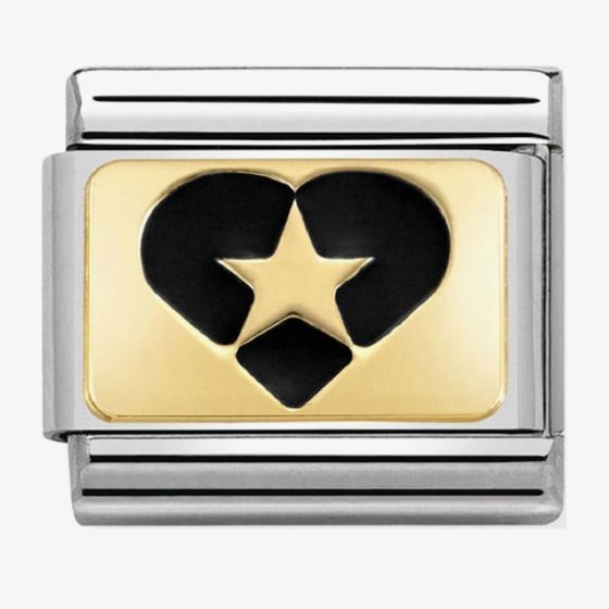 Nomination CLASSIC Gold Plates Star in Heart Charm 030284/19