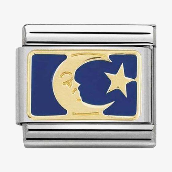 Nomination CLASSIC Gold Cosmo Blue Enamel Moon & Star Charm 030284/45