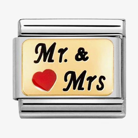 Nomination CLASSIC Composable Plates Mr & Mrs With Heart Charm 030284/53