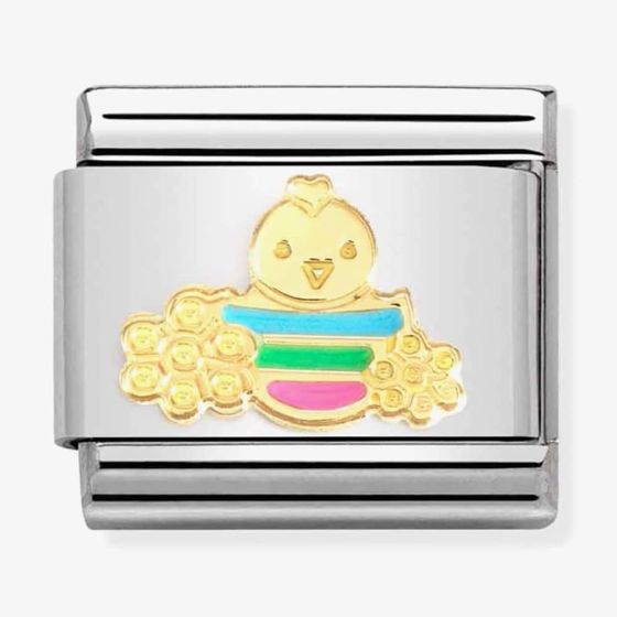 Nomination CLASSIC Composable Gold Easter Chick with Flowers Charm 030272/75