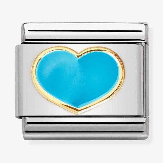 Nomination CLASSIC Composable Gold Turquoise Enamel Heart Charm 030283/25