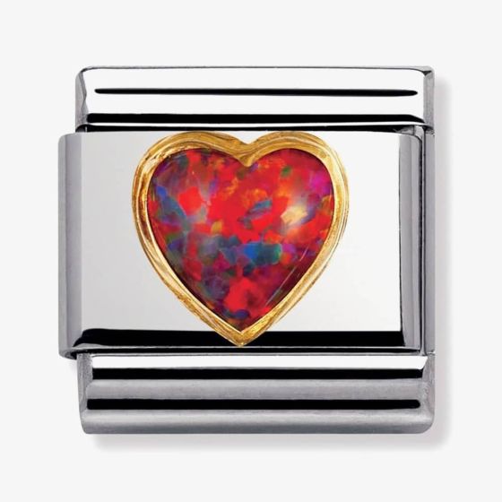 Nomination CLASSIC Gold Red Opal Heart Stones Charm 030501/08