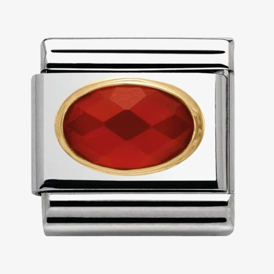 Nomination CLASSIC Gold Oval Stones Red Agate Charm 030502/28