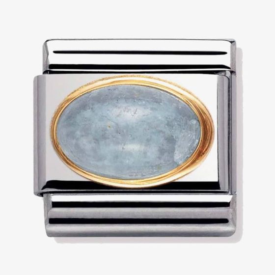 Nomination CLASSIC Gold Oval Aquamarine Charm 030504/01