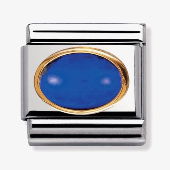 Nomination CLASSIC Gold Oval Lapis Lazuli Charm 030502/09
