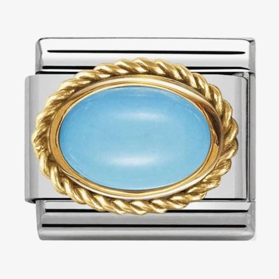 Nomination CLASSIC Gold Hard Stones Oval Turquoise Charm 030507/06