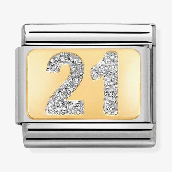 Nomination CLASSIC Gold Glitter Number 21 Charm 030224/02 *