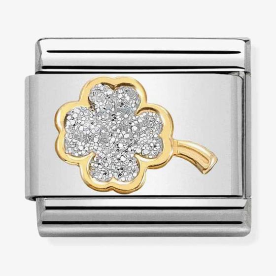 Nomination CLASSIC Gold Glitter 4-Leaf Clover Charm 030220/03 *