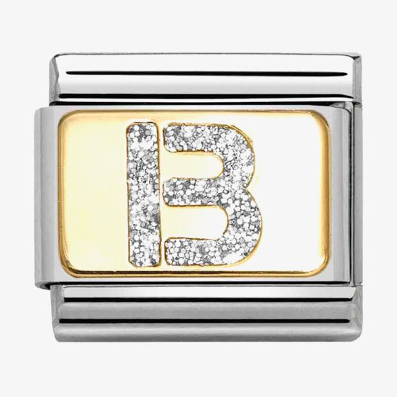 Nomination CLASSIC Silver Glitter Letter B Charm 030291/02